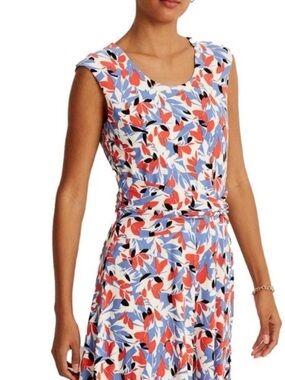 Lauren Ralph Lauren Dress Sz 4 Small Twist Front Floral Jersey Knit Event Party